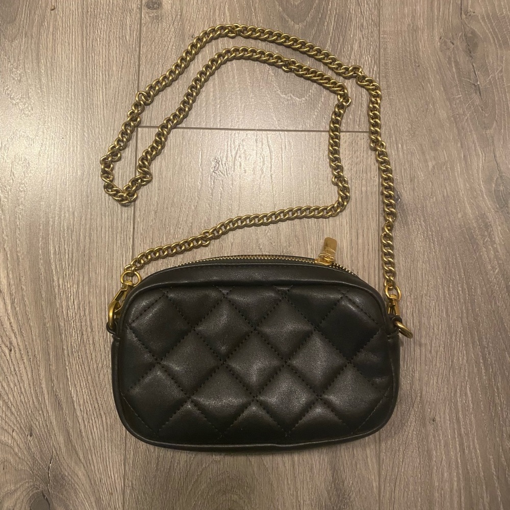 Black Quilted Chain Shoulder Bag